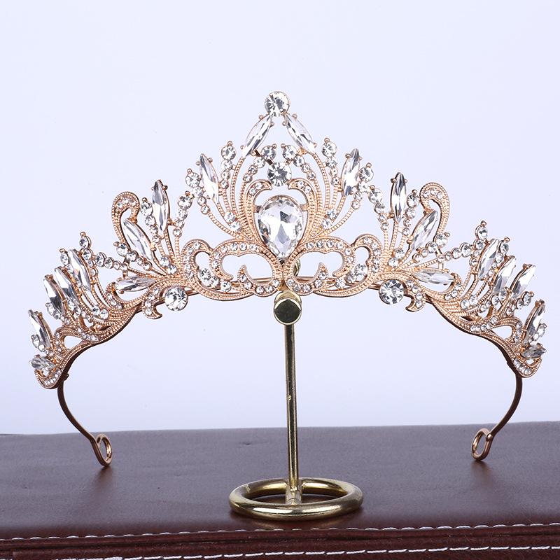 Braut Kopfbedeckungen Luxuriöse neue Krone Hochzeitskleid Barock Geburtstag Krone Haarschmuck