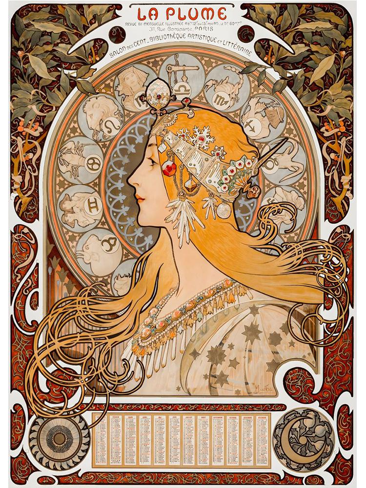 

Винтажные постеры в стиле модерн, Альфонс Муха, печать на холсте, абстрактная женская настенная картина для гостиной, домашний декор 70x120cm No Fram