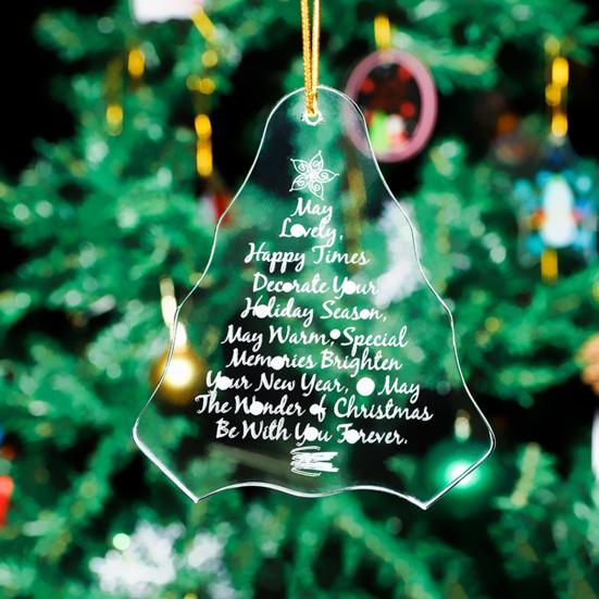 Winter Acrylic Ornaments Merry Christmas Hanging Ornament for Christmas Tree Frosted