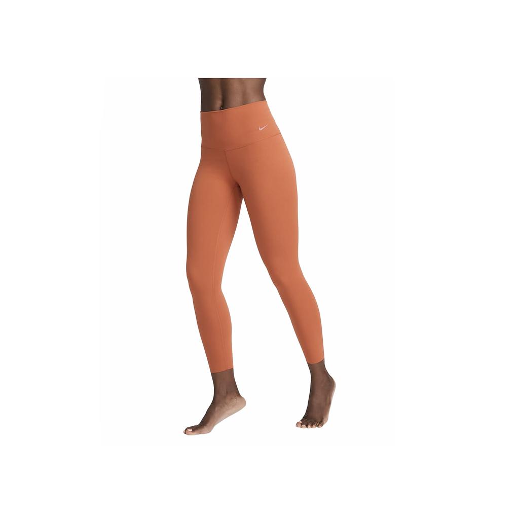 Nike Logo Print Slim Fit Solid Color Sports Long Pants Women Bottoms Sunrise-Red DQ6016-825