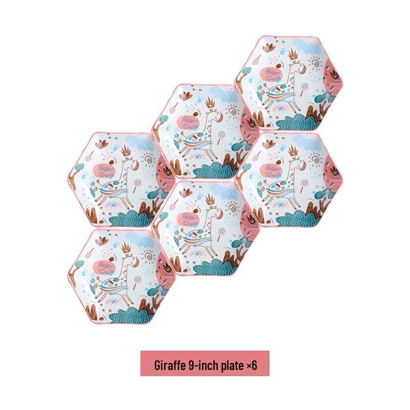 Creative Ceramic 6-Piece Deer Motif Platter Set