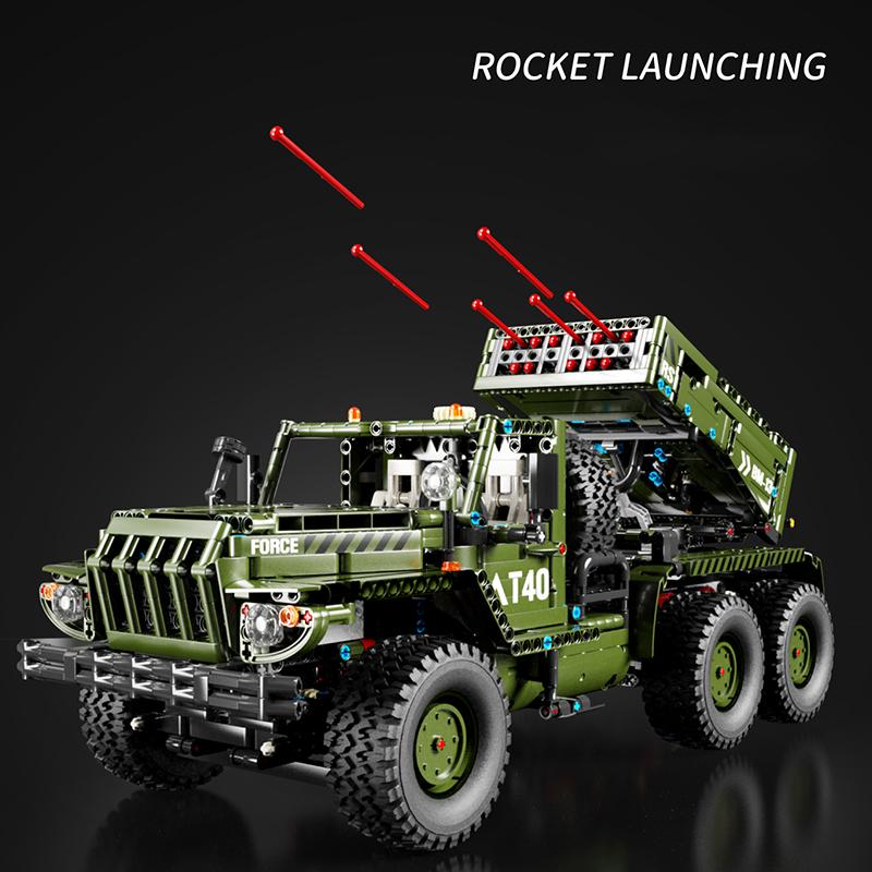 2268PCS Green Artillery Vehicle Building Blocks Toys Model Rocket Launcher Assemble Bricks Toy Sets For Kid Ornament Gifts