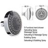 CUPC 4" Concealed Top Five-Function Water-Saving Shower Head Set for Hotel and Home