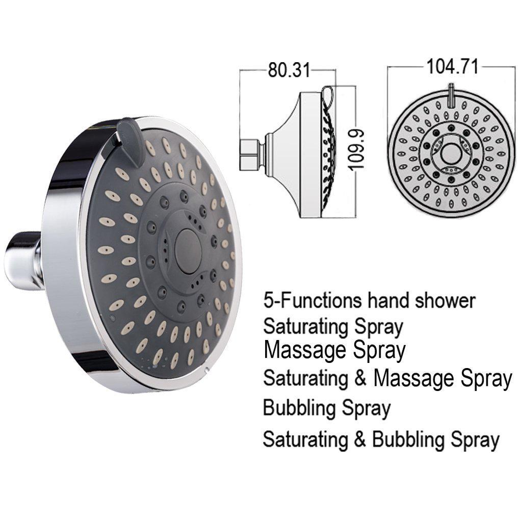 CUPC 4" Concealed Top Five-Function Water-Saving Shower Head Set for Hotel and Home