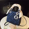 New fashion heavy industry embroidered silk scarf bag portable shoulder crossbody trendy women's bag