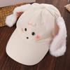 Cute Peaked Cap Plush Rabbit Ear Sunscreen Hat Korean Baseball Cap  Outdoor