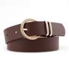 Boutique Pu Women'S Textured Belt, Trendy Bare Body Pin Buckle Decorative Jeans Belt