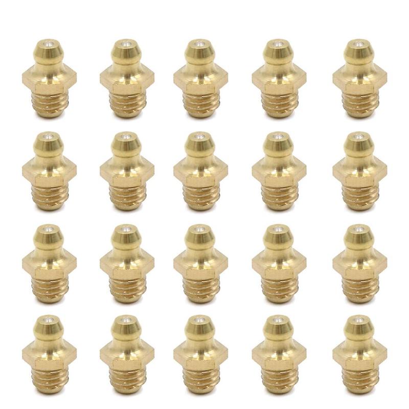 X Autohaux 10pcs M8 x 1.25 Thread Brass Straight Grease Nipple Fitting for Car