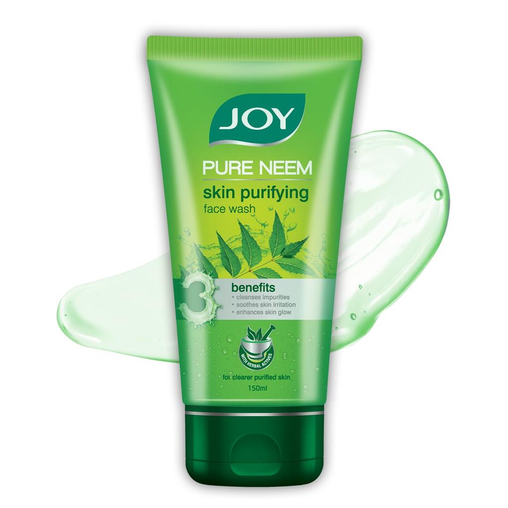 JOY Skin Purifying Neem Face Wash 150ml | Gentle Daily Cleanser For Oily & Acne-Prone Skin | Controls Excess Oil, Minimises Blemishes