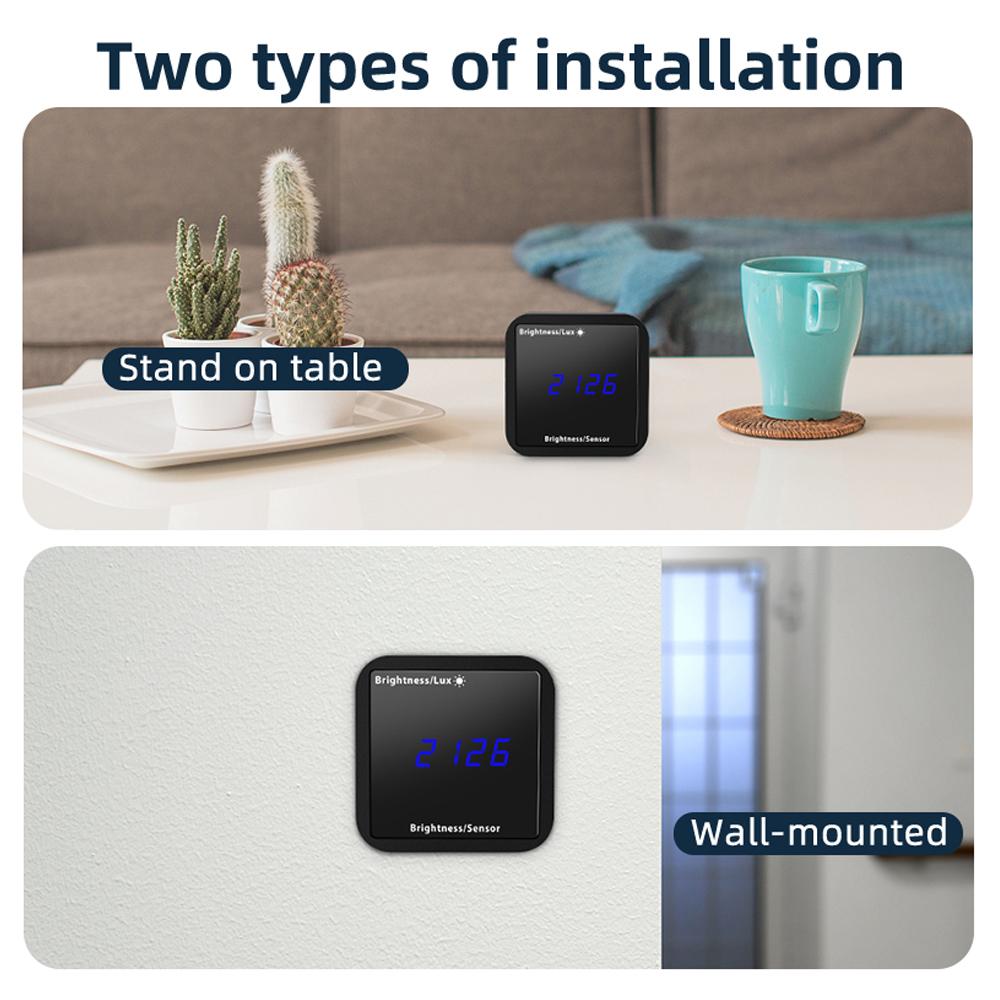Tuya WIFI Intelligent Light Detector Temperature & Humidity Sensor with LED Display Support APP