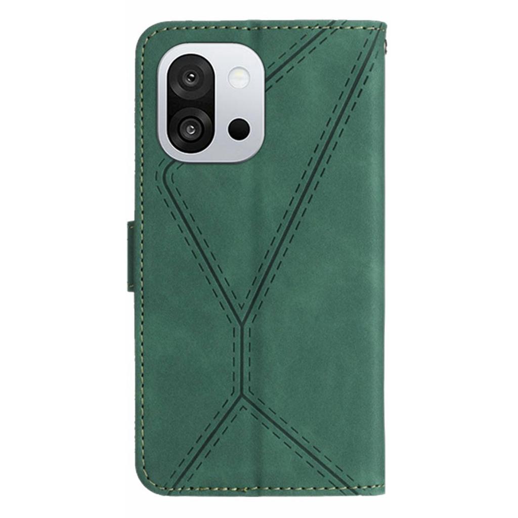 For OnePlus 13T 5G Case Skin Touch Lines Imprinted PU Leather Flip Phone Cover