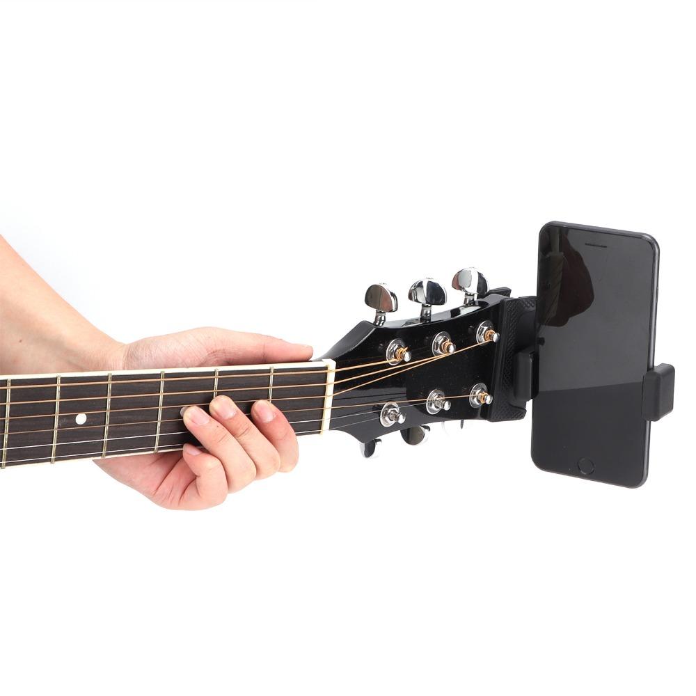 Clamp Design Headstock Phone Mount 360° Rotatable Guitar Clip Mount For Viewing