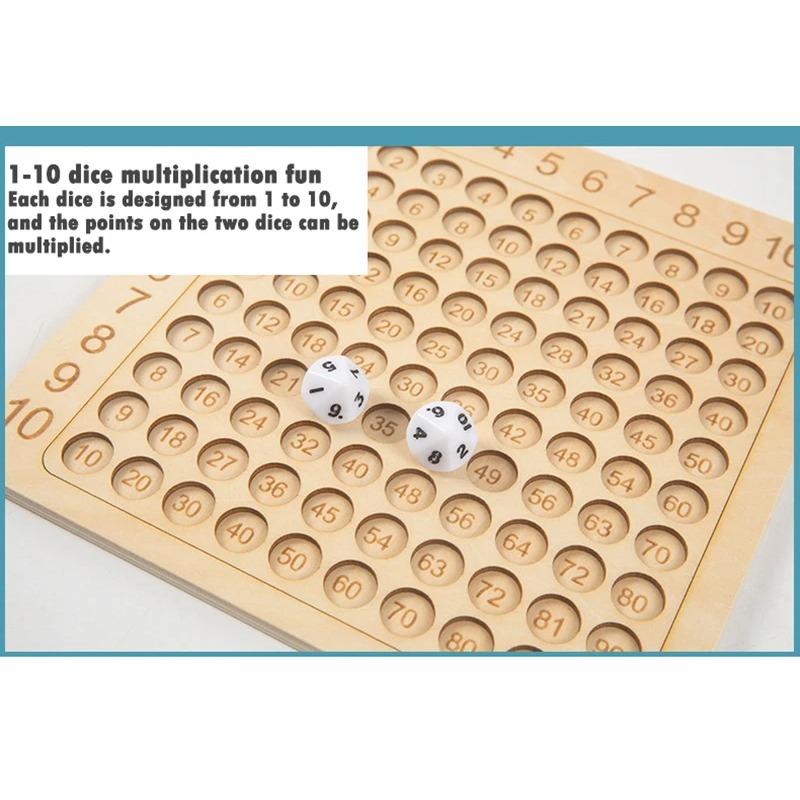 Holz Montessori Multiplikationsbrettspiel Kinder lernen Lernspielzeug Mathematik Zählen Hunderterbrett Interaktives Denkspiel