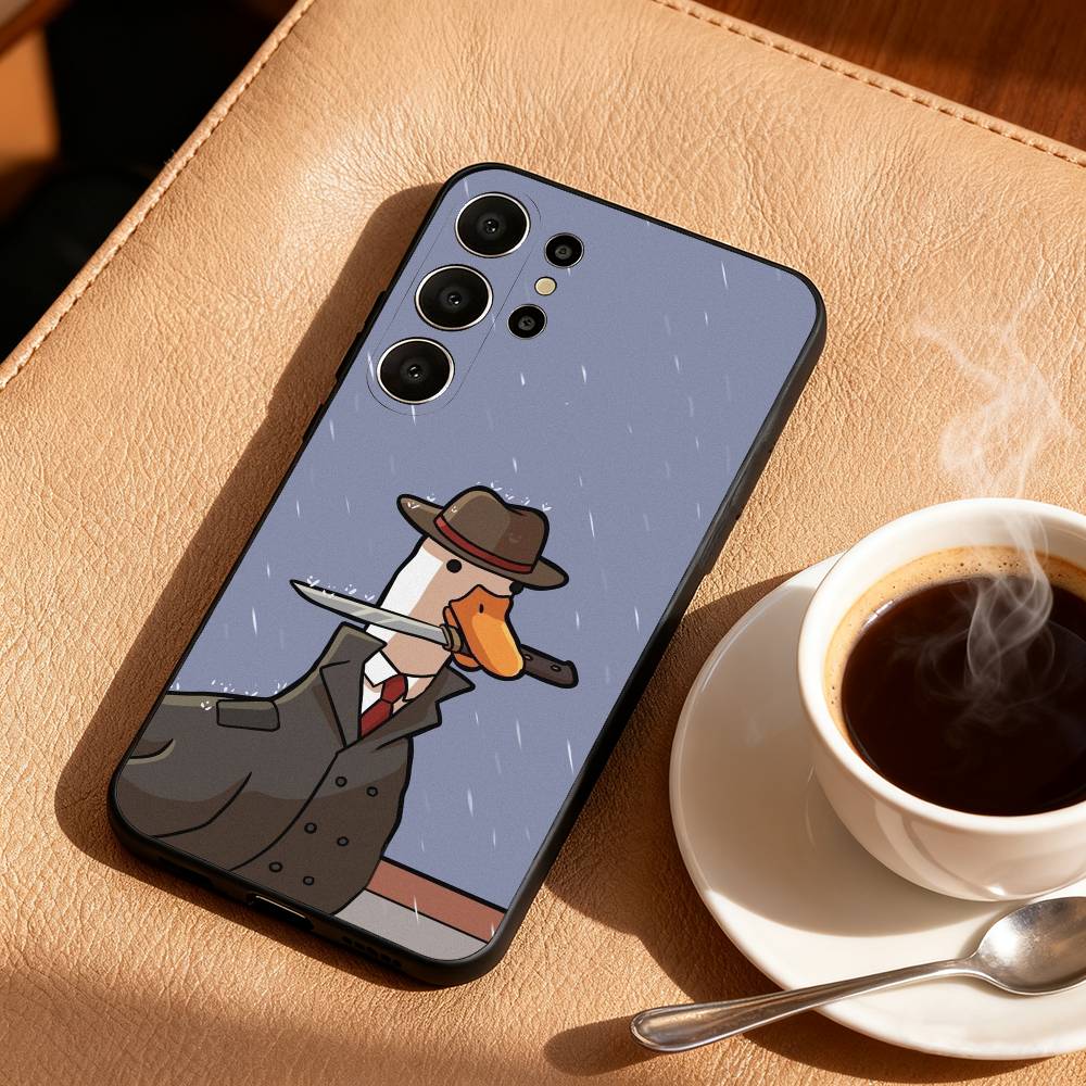 Funny D-Duck D-Daily Phone Case For Samsung S26,S25,S24,S21,S22,S23,S30,Ultra,S20,FE,Lite,10,9,Black Cover