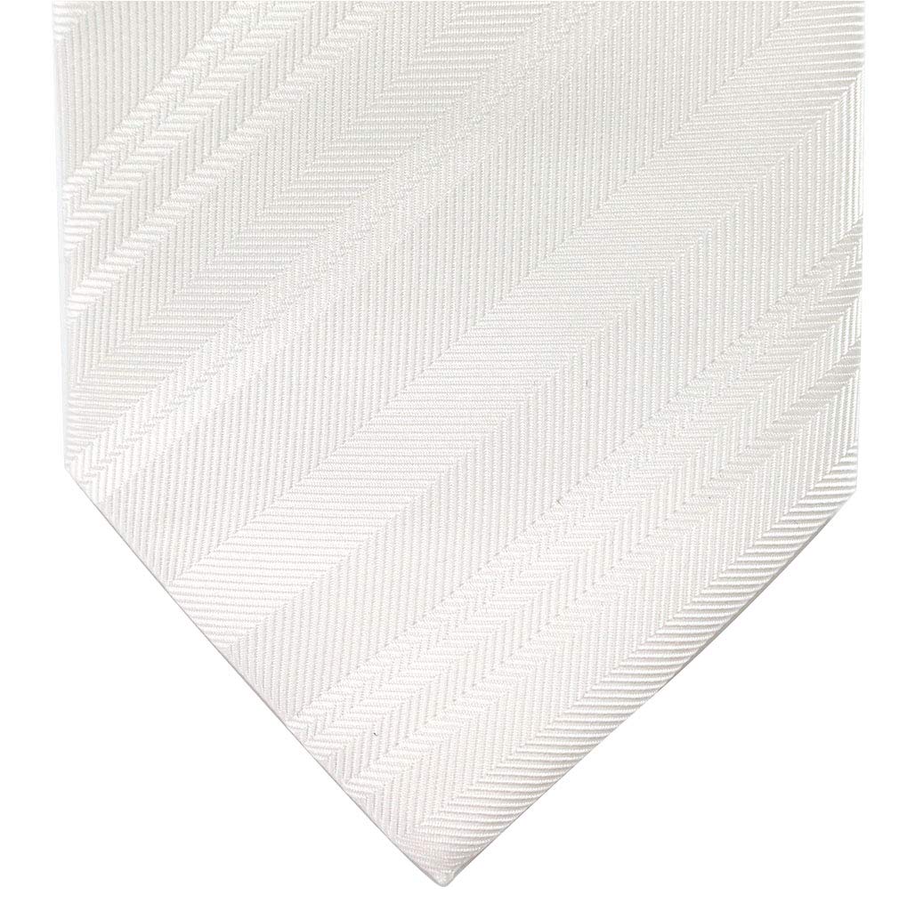 [FORMAL] Formale Hochwertige Zeremonienkrawatte, Hergestellt in Japan, 100% Seide, für Hochzeiten, Beerdigungen und andere Anlässe, Weiß-1 Streifen