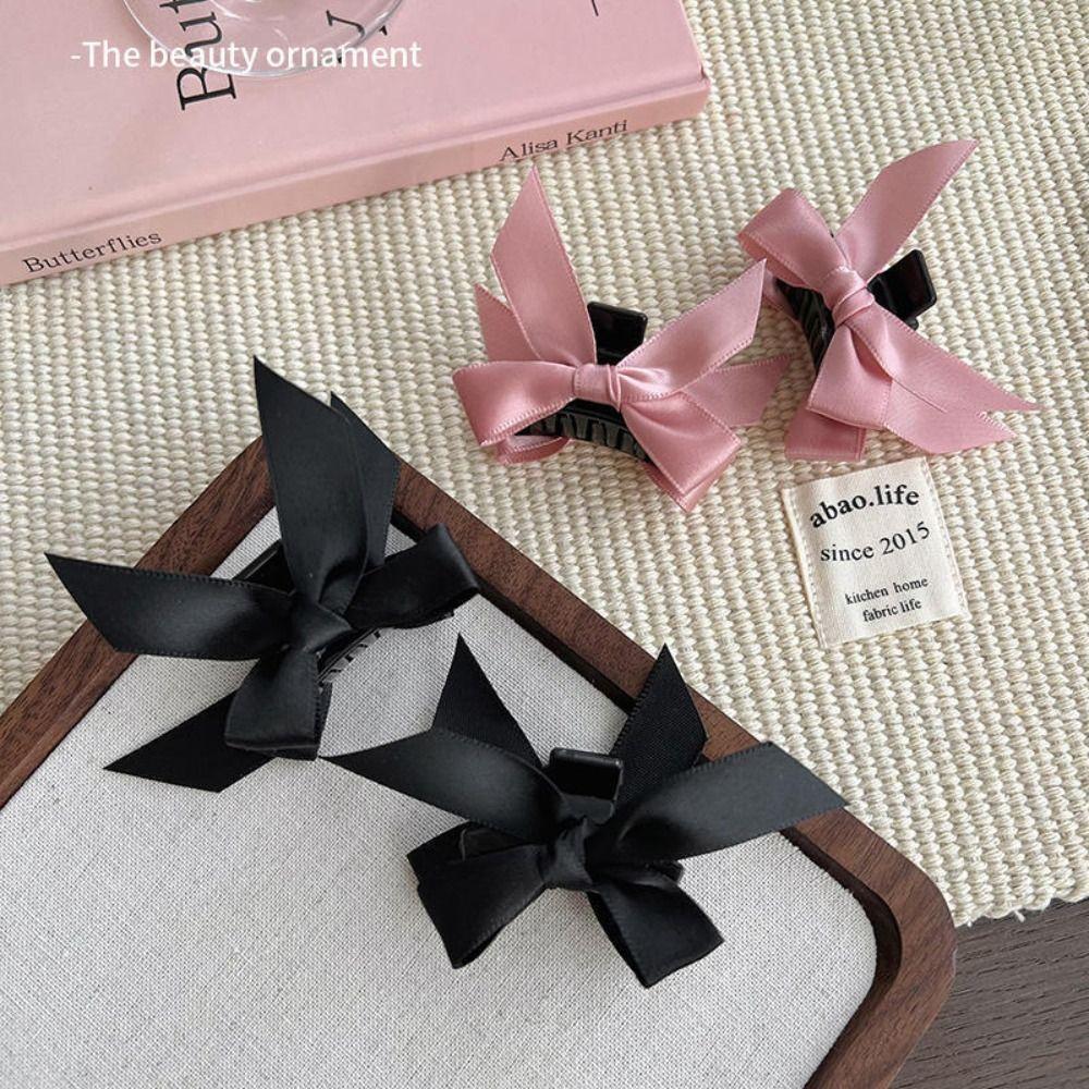 Sweet Bow Hairpin Pink Hair Claw Clip Headdress Bowknot Hair Clips  Girls