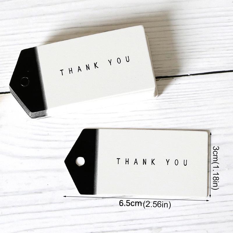 

50 черно-белых бирок ручной работы в форме стрелок Спасибо для упаковки выпечки