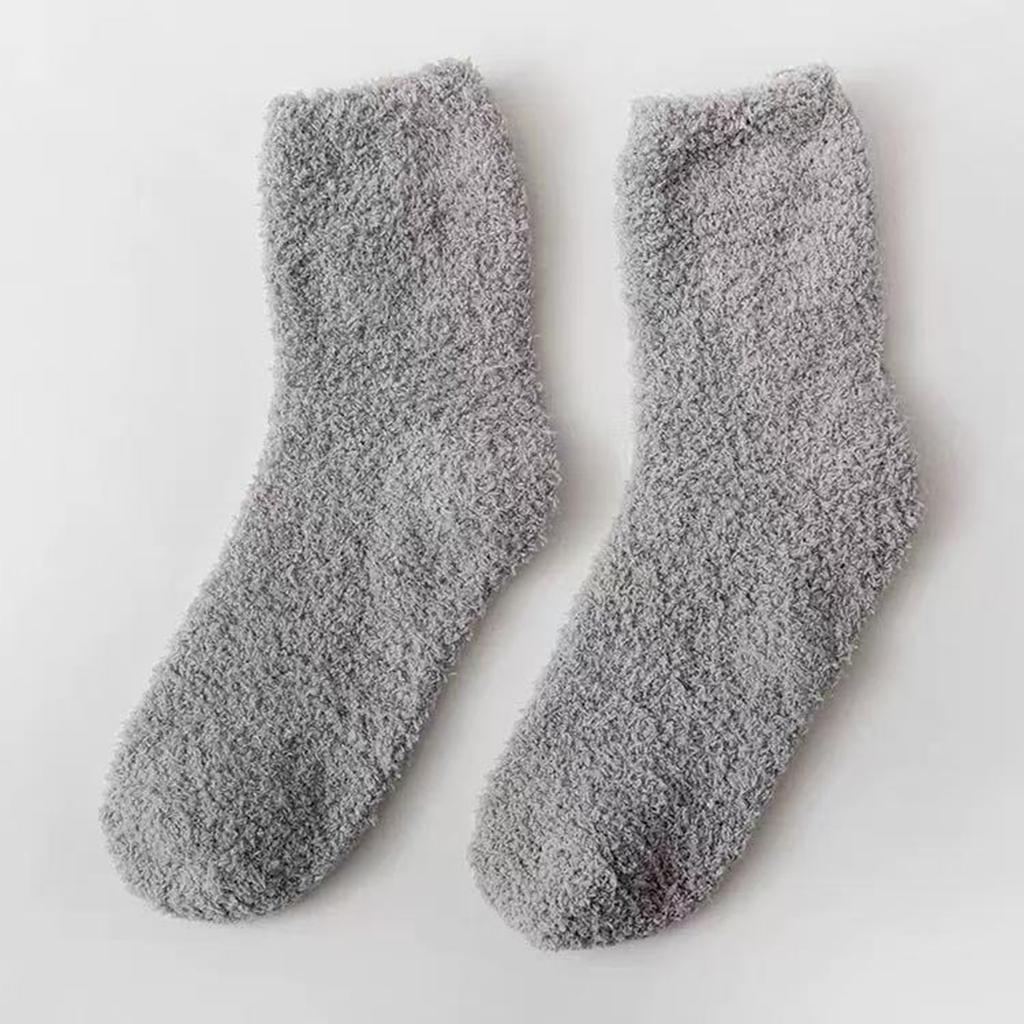 Ladies' Warm Plush Socks, Floor Socks, Candy Colored Medium Socks