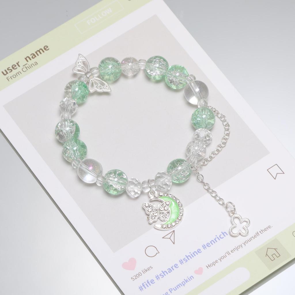 Mori Style Mermaid Crystal Bracelet - Sweet, Versatile Design for Women, Students, and Best Friends.