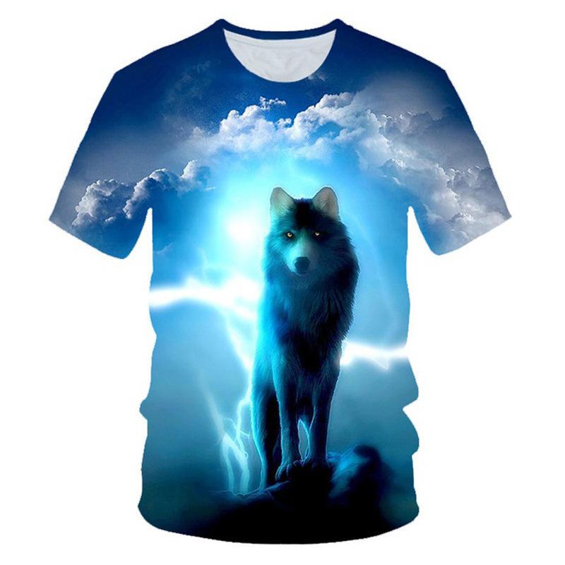 New 3D Printed T-shirt for Men's Short Sleeved Animal Fox Print T-shirt