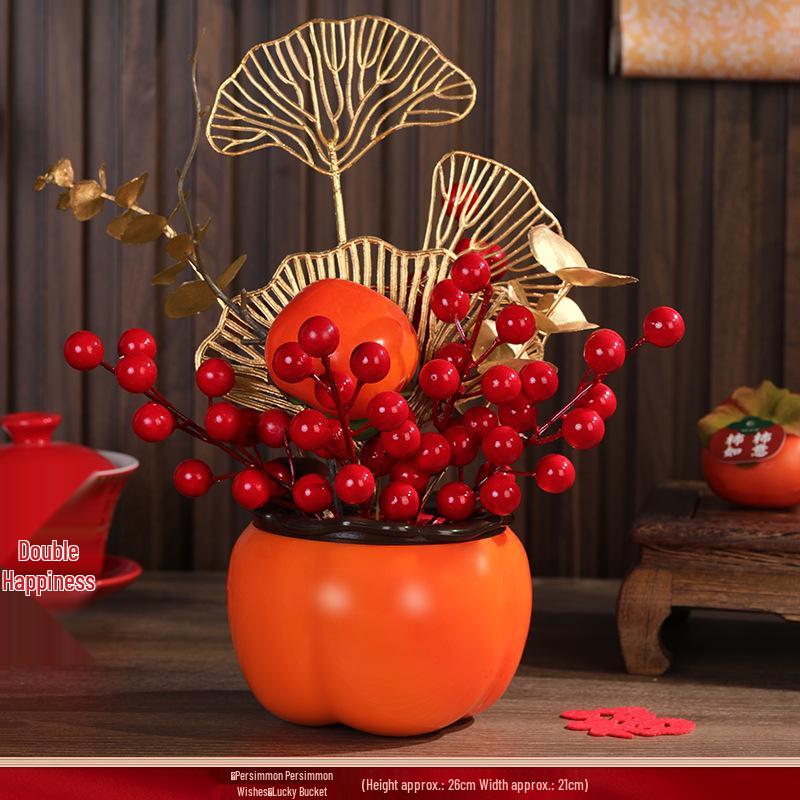 Housewarming Fortune Fruit Bucket Ornament Set - New Home Ceremony Essentials Complete
