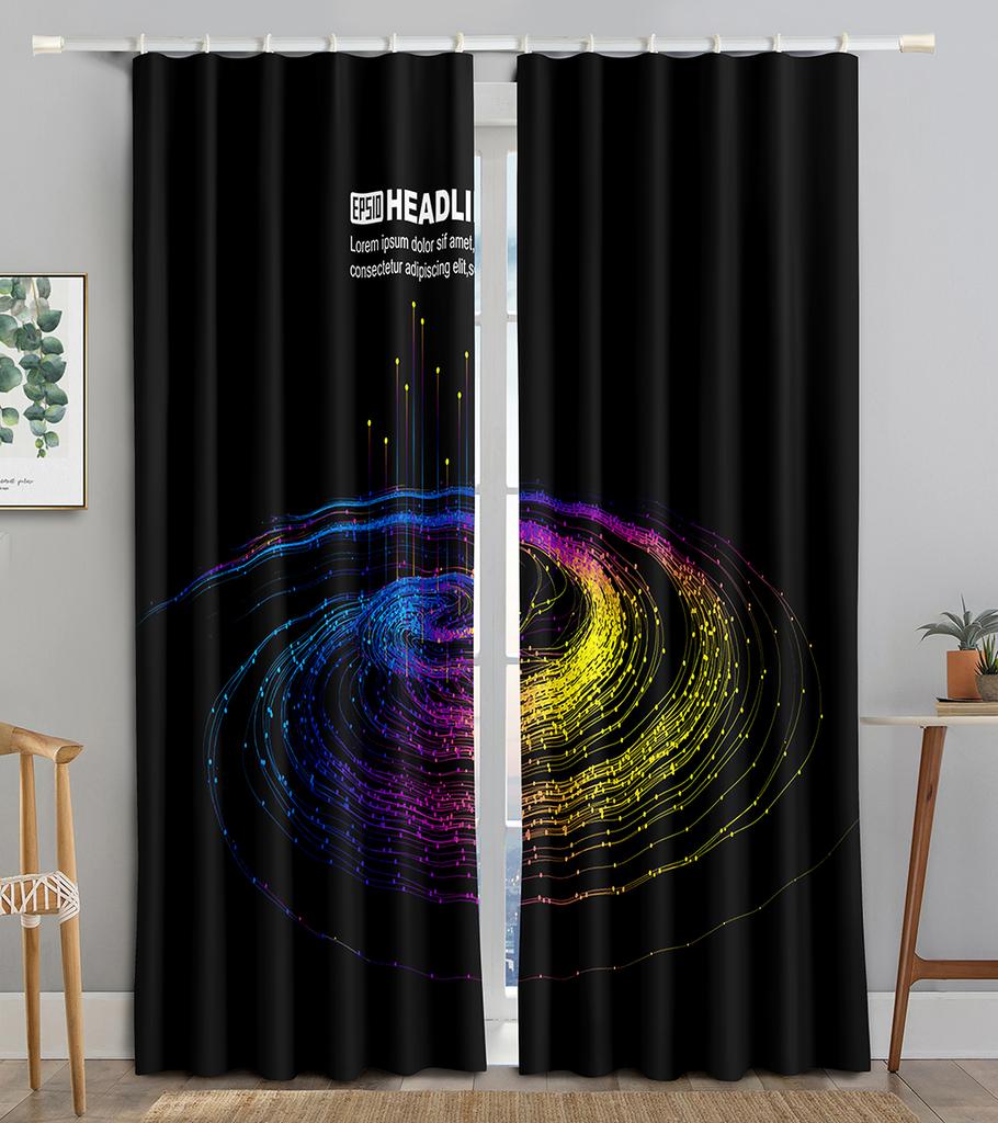 Technology Particle Vortex Light Filtering Line Blackout Window Panel Curtain Living Room Room Bedroom Bathroom Kicthen Door Cupboard Decor Hooks
