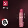 Extra Large Realistic Liquid Silicone Dildo, S/L/XL/XXL Sizes, Thick Soft Skin-Like Texture with Strong Suction Cup, Hands-Free Adult Toy