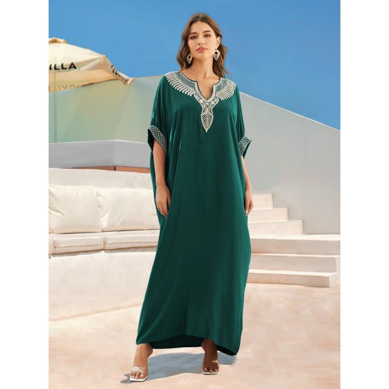 

Женская мода лето весна рукава 1/2 V-образный вырез свободная талия повседневные платья Size: One Size