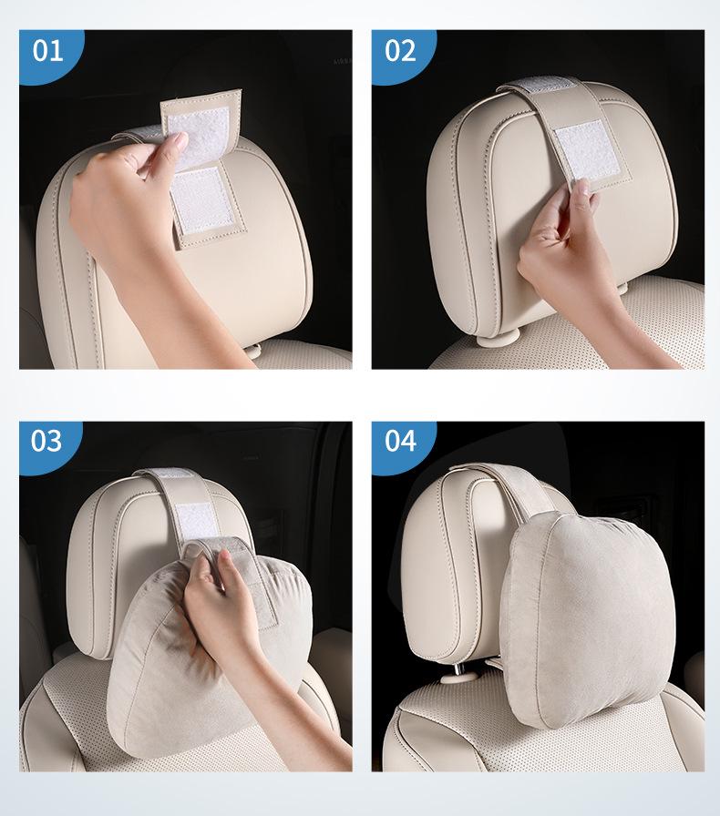 Ideal 2025 Smart Car Pillow with Thickened Headrest and Extension Strap