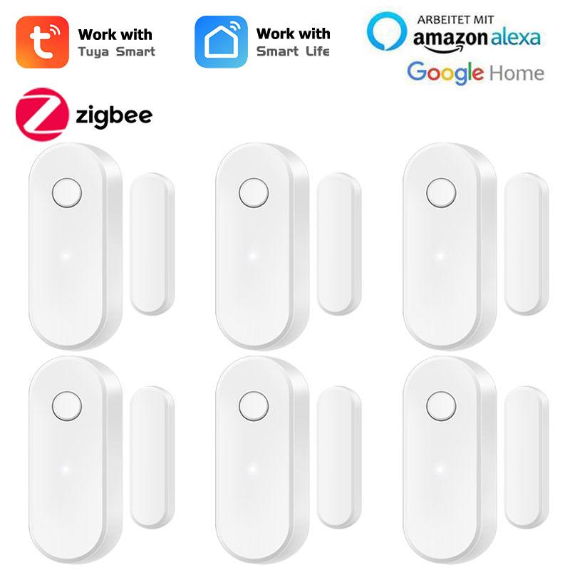 Tuya Zigbee Door Window Sensor Open Closed Detector Smart Home Security Protection Detector Smart Life APP Work With The Gateway