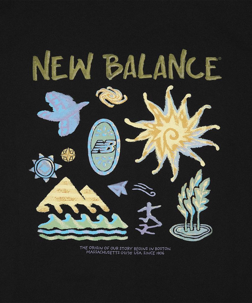 Nyuballanseu Nbneg31643 / Uni Sunny & Rainy Illustration Short Sleeve T-Shirt (Black)