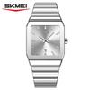 Mens Minimalist Square Analog Watch Luminous Date Waterproof Steel Strap Casual Business Quartz Wristwatch