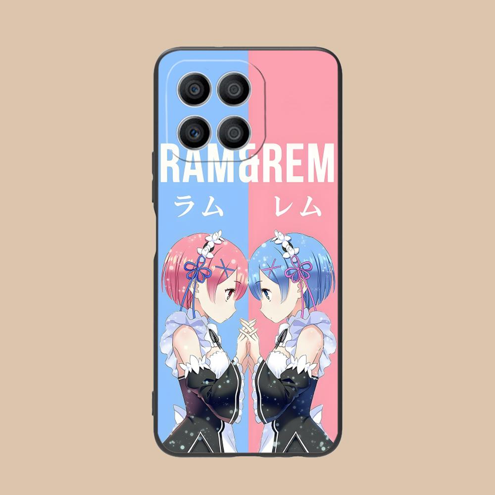 ReZero Rem Ram Matte TPU Mobile Phone Case for Honor 90 80 70 60 50 30 20 10 9 8 7 Pro S SE Lite 5G Colorful Printing Cover