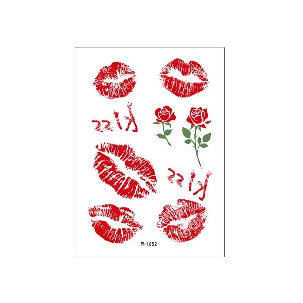 Leopard Print Valentine Day Kiss Lip Stickers Disposable Makeup Stickers Live House