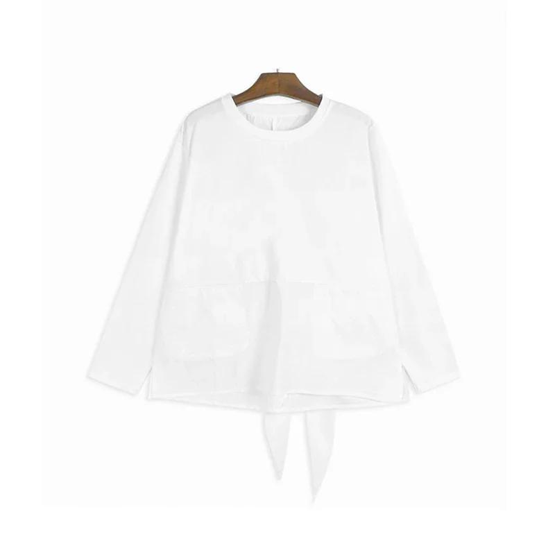 Футболки XITAO с круглым вырезом и карманом в стиле пэчворк HQQ2404 One Size белый 2829₽