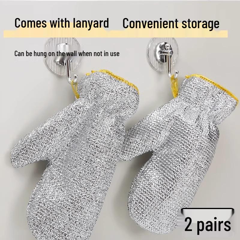 

Newcomer Discount: 2 Durable Waterproof Steel Wire Dishwashing Gloves for Kitchen Use One Size