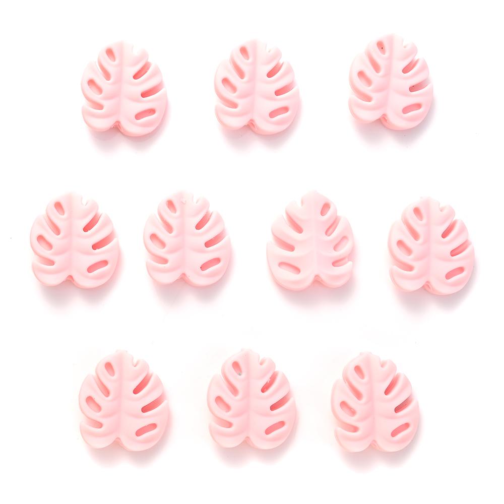 10Pcs Cartoon Leaf Silicone Beads Baby Teether Toy Infant Pacifier Chain Chewable Nursing Teether For DIY Handmade Accessories