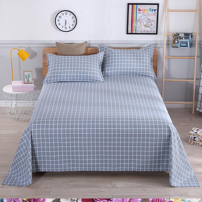 Reines Verdicktes Baumwoll-Bettlaken mit Kissenbezug - Doppelbett, Vier Jahreszeiten