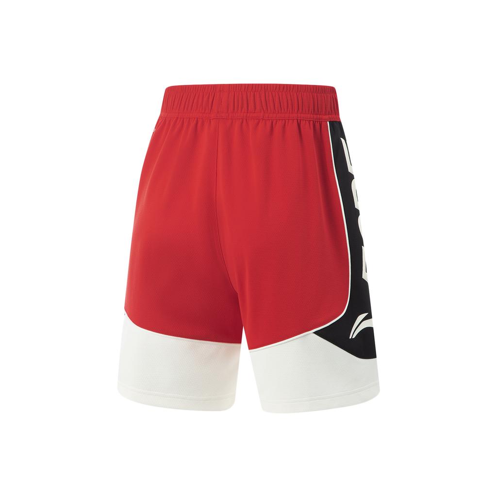 Li Ning Bad Five Quick-Dry Cool Loose Fashion Versatile Casual Basketball Game Shorts Men Shorts Honor-Red AAPV133-2