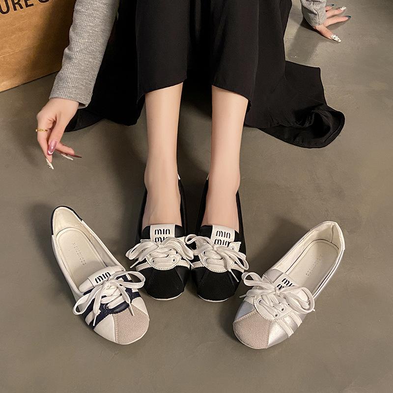 Real Soft Leather Breathable Small Fragrant Ballet Shoes Women's 2025 Spring and Autumn New Retro One-pedal Shallow Mouth Flat-soled Single Shoes