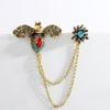 Vintage Cute Animal Bee Metal Chain Brooches Man Suit Shirt Pin Women Coat Jewelry Accessories Gift