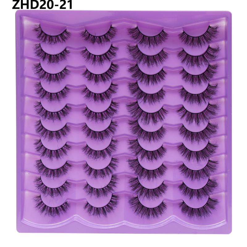 20 Pairs Faux Mink Lashes 3D Fluffy Natural Lashes Makeup False Eyelashes Russian Strip Lashes Eyelash Extension