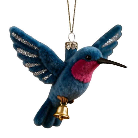Colorful Hummingbird Christmas Ornament Xmas Tree Car Rearview Mirror Acrylic Hanging Bird Shape Decoration Holiday Party Pendant