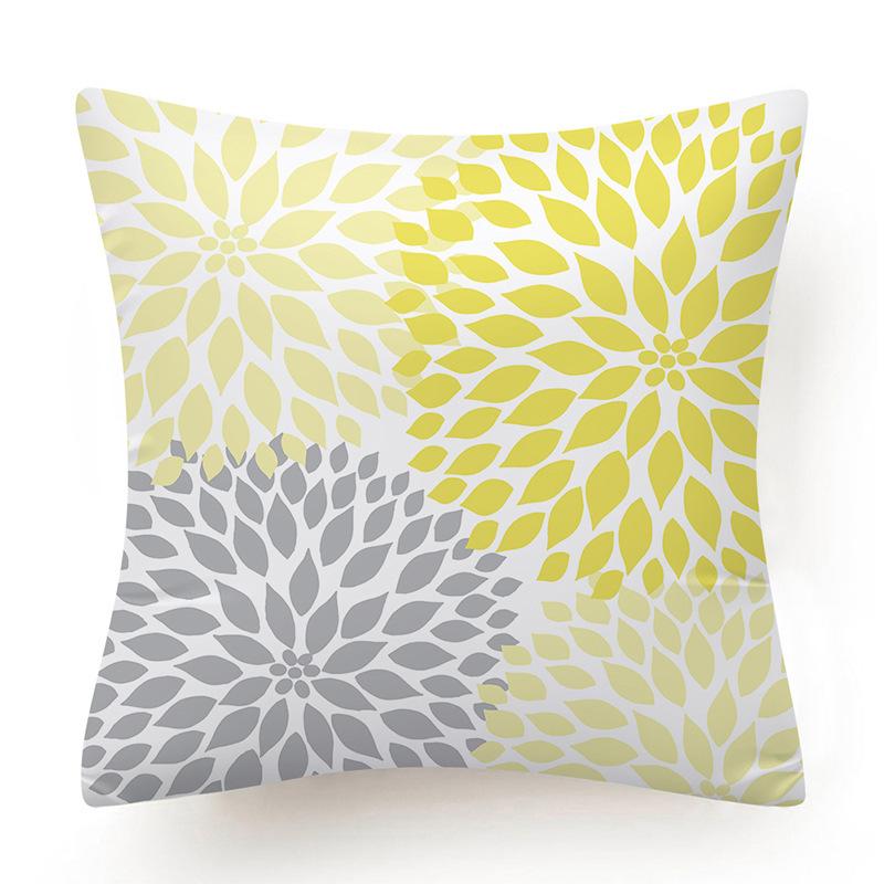 

Daisy Pillowcases Short Plush Gray Yellow Floral Combination Home Ornament Pillow Cushion Pillowcases Premium A 45 * 45Cm (pillow cover)