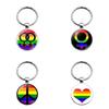 Rainbow Lgbtq Keychain Creative Couple Gift Modern Style Zinc Alloy Key Ring Bag Decoration Xswx4626-1
