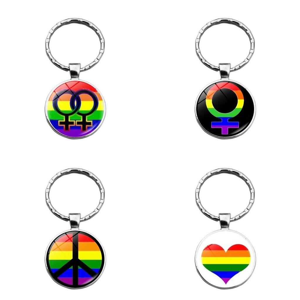 Rainbow Lgbtq Keychain Creative Couple Gift Modern Style Zinc Alloy Key Ring Bag Decoration Xswx4626-1