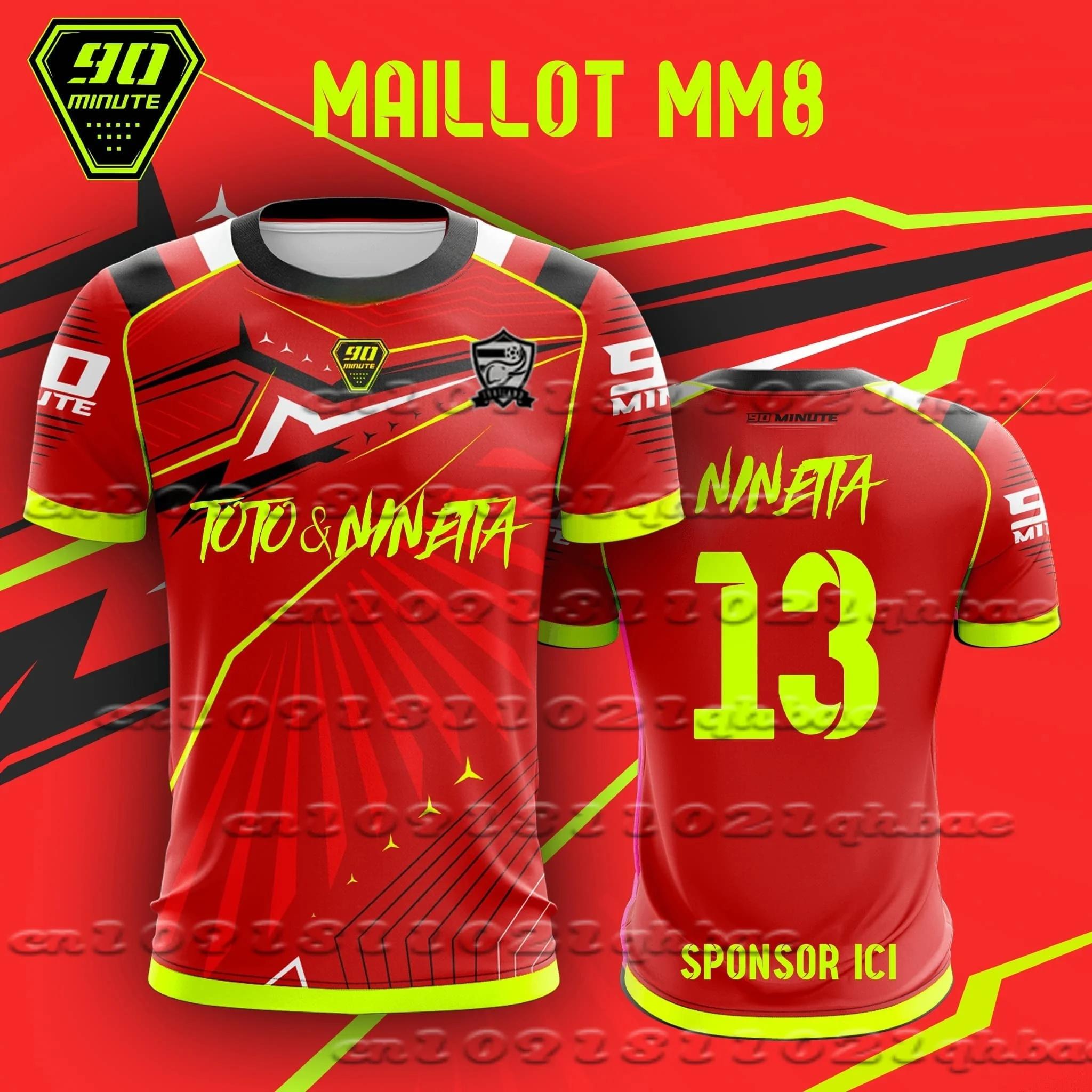 

2025 Новая мужская футболка Maillot 90 Minute Toto & Ninetta Pré Удобная повседневная дышащая футболка, впитывающая пот 6XL