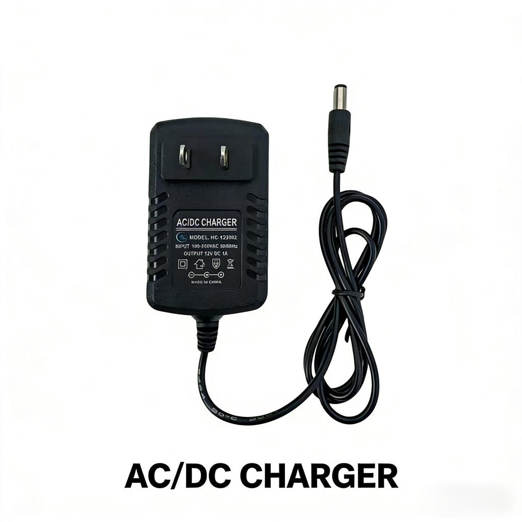 12V DC Power Adapter, US Plug, Internal Positive/External Negative for LED Strips and Monitors