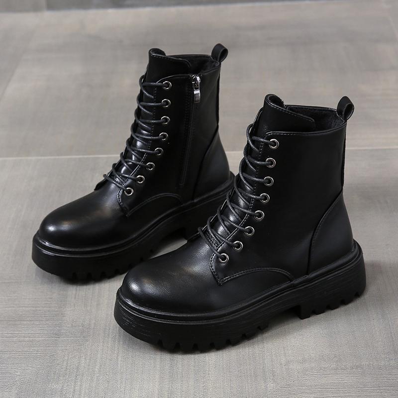 New Fashion Solid Color Round Toe Comfortable and Versatile Women's Boots for Winter Warmth and High Quality Zapatos