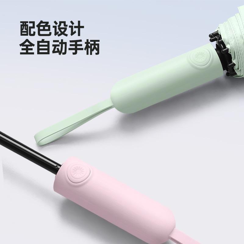 Fully automatic anti-rebound umbrella, safe section, large double color glue fabric, strong and durable umbrella